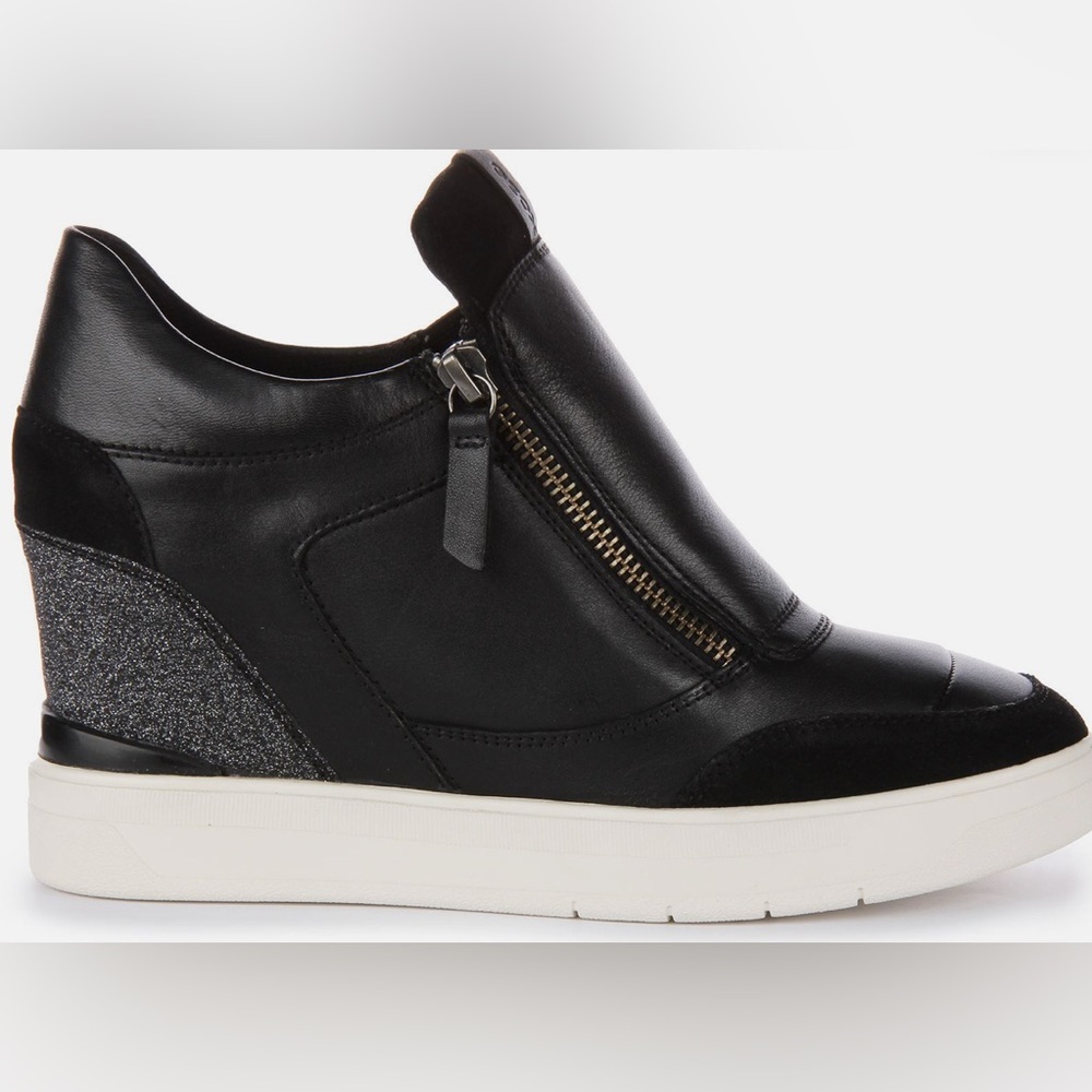 Geox Black and Silver Ankle Boots